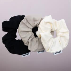 meangrl Scrunchies 3er Pack – sassysand, vanillacreme, midnighblack – Bild 1